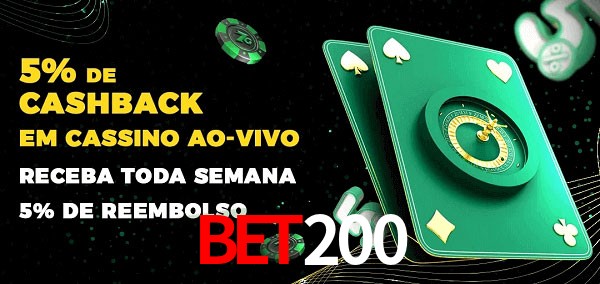 Promoções do cassino ao Vivo bet200